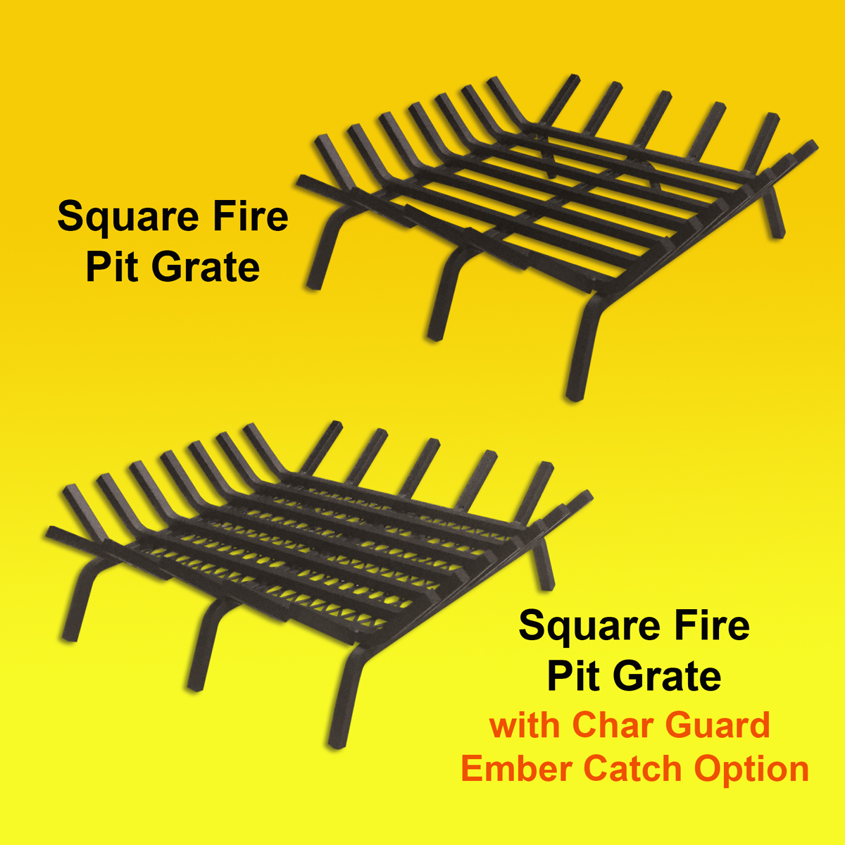 Square Rectangle Fire Pit Grate, Square Outdoor Fire Pit Grates