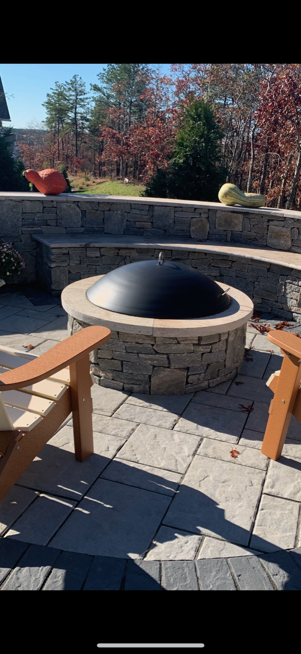 42" Solid Dome Fire Pit Cover-Wood Or Gas Fire Pits
