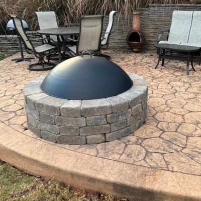 36 Solid Dome Fire Pit Cover Wood Or, Round Wood Fire Pit Cover
