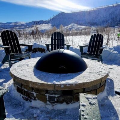 30" Solid Dome Fire Pit Cover-Wood or Gas Fire Pits