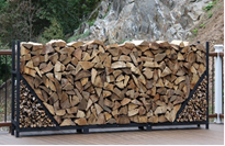 8ft OUTDOOR FIREWOOD LOG Rack Straight Side with storage crib