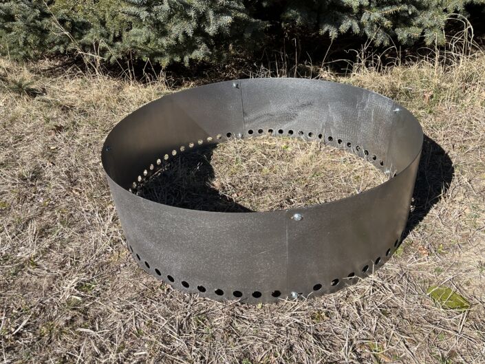 Metal Fire Pit Ring or Liner with Smokeless Feature 1" Holes