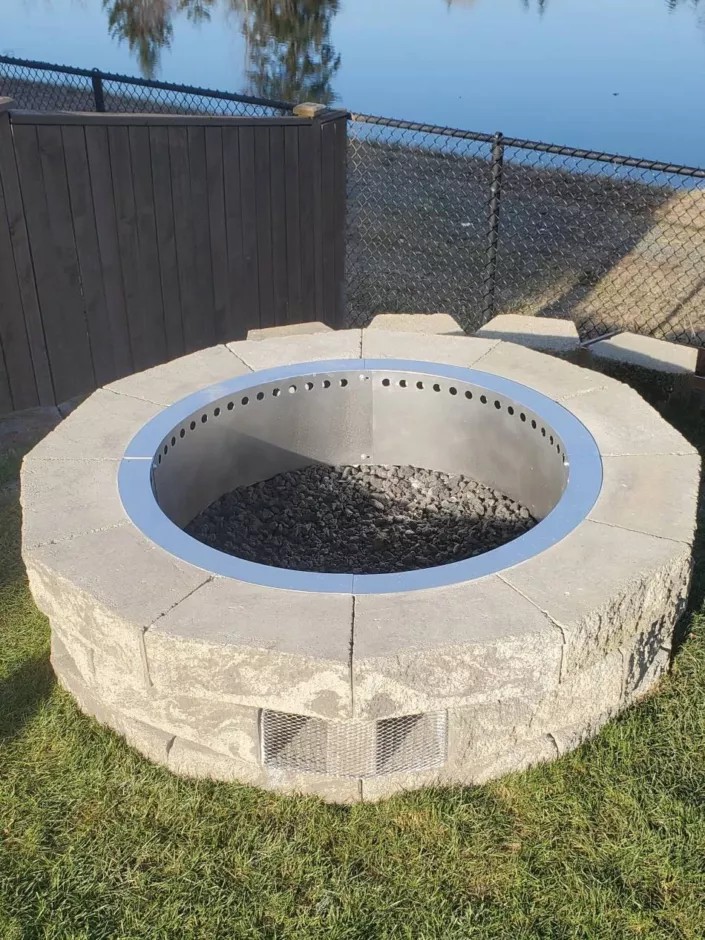 3" LIP SMOKELESS ROUND Metal Fire Pit Ring or Liner