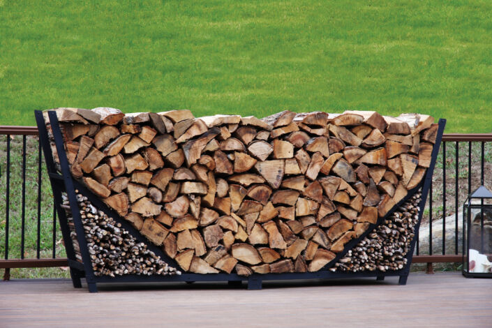 Firewood Log Rack 10' Wide Slanted Side Firewood Rack With Cover