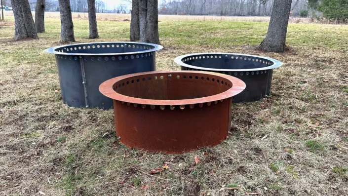 Corten Steel 3″ Top Lip Smokeless Round Fire Pit Ring or Fire Pit Liner