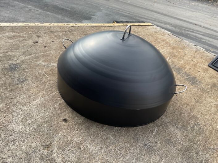 30" Solid Dome Fire Pit Cover with 1-4" Riser Option | FirePitScreens.net